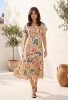 Picture of Petal Patchwork Soft-Tone Drop Waist Dress