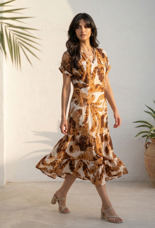 Picture of Cocoa Wind Boho Ruffle Dress