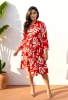 Picture of Crimson Tropics Leaf Shirt Dress