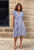 Picture of Blue Breeze Striped Ruffle Summer Dress