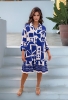 Picture of Blue Tile Pattern Resort Midi