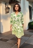 Picture of Emerald Palm Border Print Dress