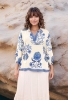 Picture of Azure Blossom Block Print Top