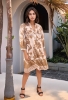 Picture of Khaki Folklore Border Print Dress